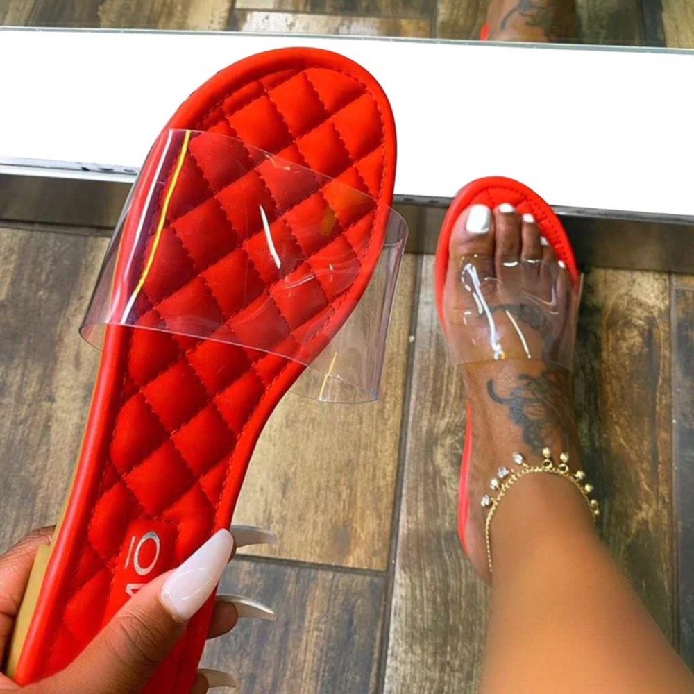 Cute red summer sandals